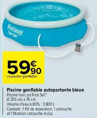 Carrefour Market Piscine Gonflable Autoportante Bleue offre