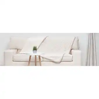 Gifi Plaid déco réversible beige rose motif losanges toucher doux offre