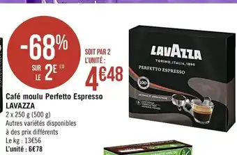 Casino Supermarchés Café moulu Perfetto Espresso Lavazza offre
