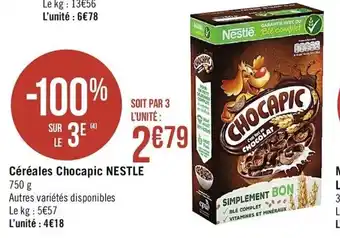 Casino Supermarchés Céréales Chocapic Nestlé offre