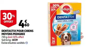 Auchan Pedigree dentastix pour chiens moyens offre
