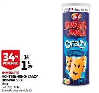 Auchan Vico monster munch crazy original offre