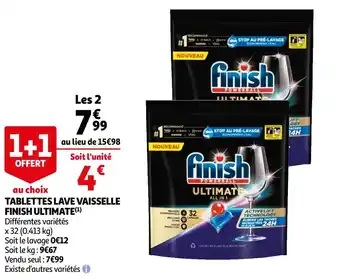Auchan Finish tablettes lave vaisselle ultimate offre