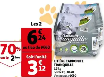 Auchan Tranquille litière carbonite offre