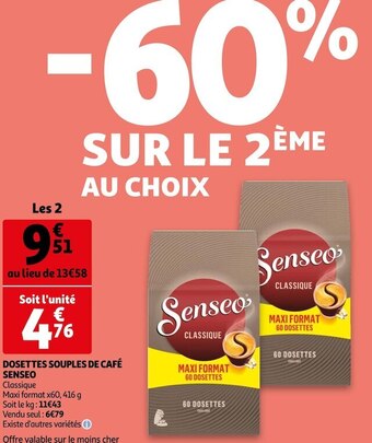 Auchan Senseo dosettes souples de café offre