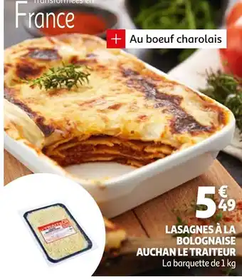 Auchan Auchan le traiteur lasagnes à la bolognaise offre