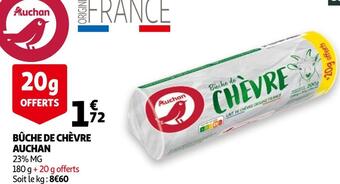 Auchan Auchan bûche de chèvre offre