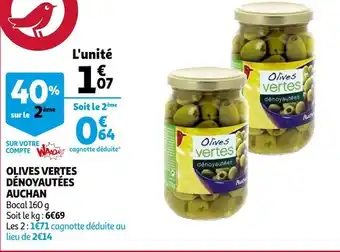 Auchan Auchan olives vertes dénoyautées offre
