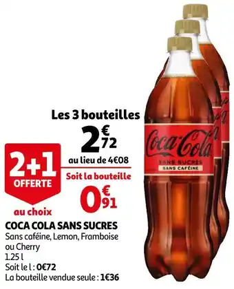 Auchan Coca cola sans sucres offre