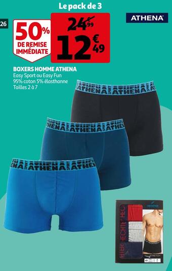 Auchan Athena boxers homme offre