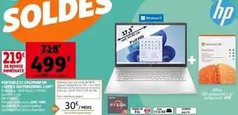 Auchan Hp portable 17-cp0290nf + office 365 personnel 1 an offre