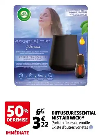 Auchan Air wick diffuseur essential mist offre