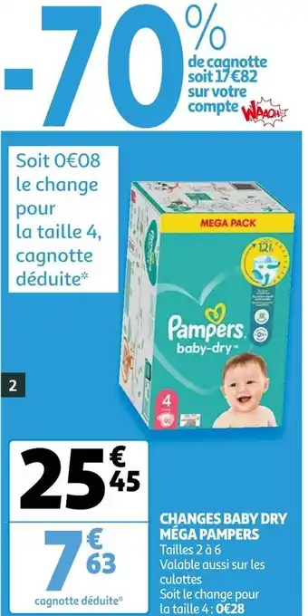 Pampers changes baby dry méga