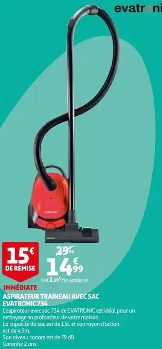 Evatronic aspirateur traineau avec sac 734