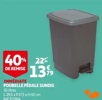 Auchan Poubelle pédale sundis offre