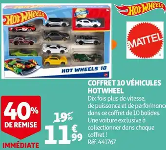 Auchan Hot wheels coffret 10 véhicules offre