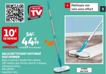 Auchan Duo spinner balai nettoyant motorisé offre