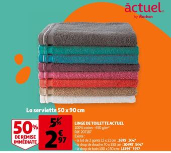 Auchan Actuel linge de toilette offre