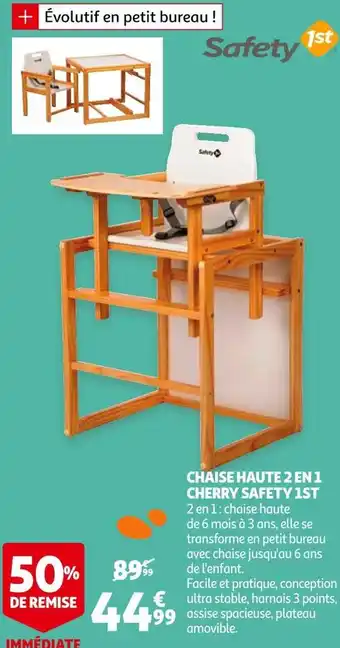 Auchan Safety 1st chaise haute 2 en 1 cherry offre
