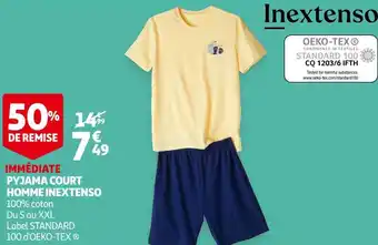 Auchan In extenso pyjama court homme offre