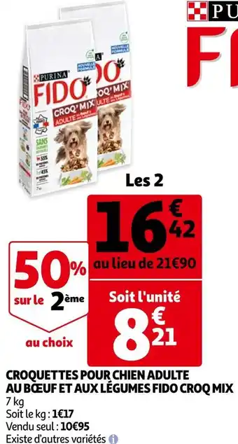 Auchan Fido croquettes pour chien adulte au bœuf et aux légumes croq mix offre
