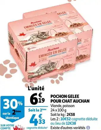 Auchan Auchan pochon gelee pour chat offre