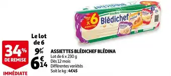 Auchan Blédina assiettes blédichef offre