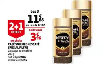 Auchan Nescafé café soluble spécial filtre offre