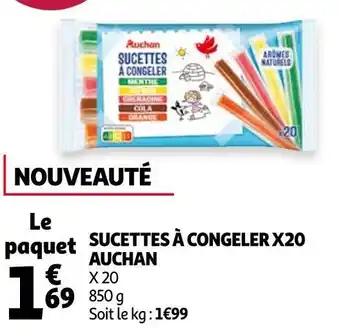 Auchan Auchan sucettes à congeler x20 offre