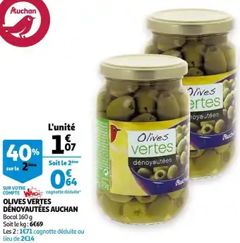 Auchan Auchan olives vertes dénoyautées offre