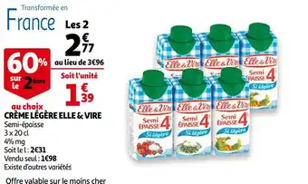 Auchan Elle & vire crème légère offre