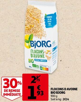 Auchan Bjorg flocons d avoine bio offre