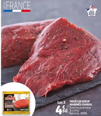 Auchan Charal pavés de bœuf marinés offre