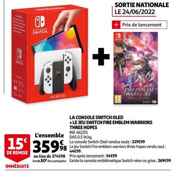 Auchan La console switch oled + le jeu switch fire emblem warriors three hopes offre