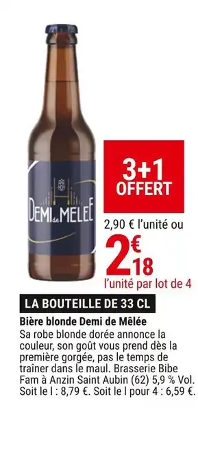 Gamm vert Demi de mêlée bière blonde offre