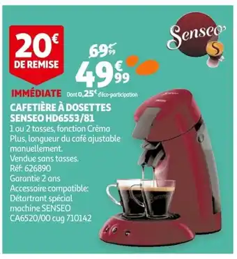 Auchan Cafetière à Dosettes Senseo HD6553/81 offre