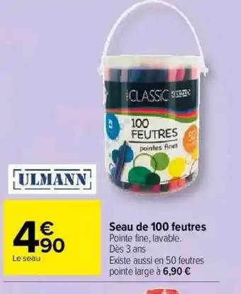 Carrefour Market Seau De 100 Feutres offre