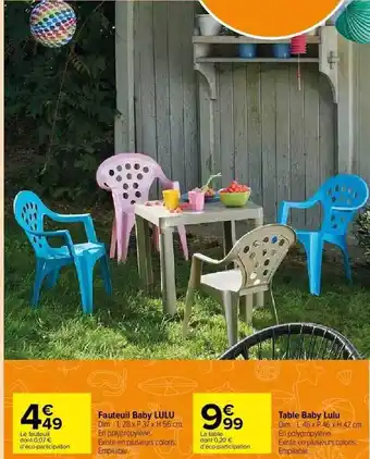 Carrefour Market Fauteuil Baby Lulu Table Baby Lulu offre