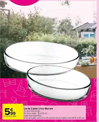 Carrefour Market Lot De 2 Plats à Four Borcam offre