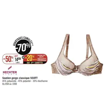 Géant Casino Hechter Studio Soutien gorge classique Scott offre