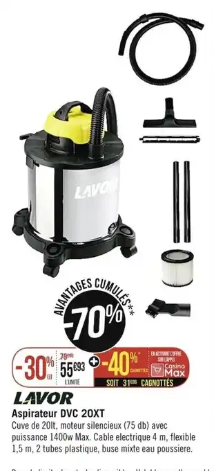 Géant Casino Lavor Aspirateur DVC 20XT offre