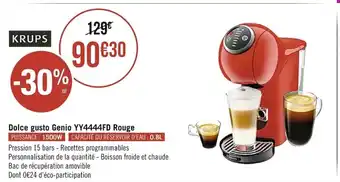 Géant Casino Krups Dolce gusto Genio YY4444FD Rouge offre
