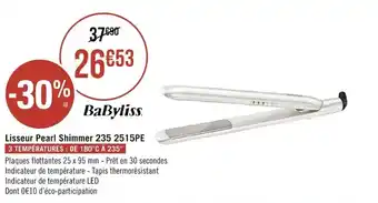 Babyliss Lisseur Pearl Shimmer 235 2515PE