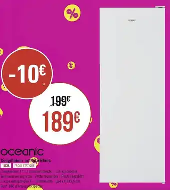 Géant Casino OCEANIC congélateur armoire blanc offre