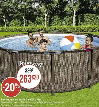 Géant Casino Piscine bors sol ronde steel pro max offre