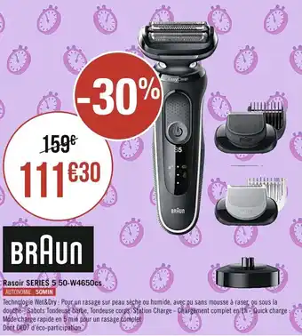 Géant Casino BRAUN rasoir SERIES 5 50-W4650cs offre