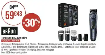 Géant Casino BRAUN tondeuse BT7330 noire offre