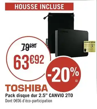 TOSHIBA pack disque dur 2.5" CANVIO 2TO