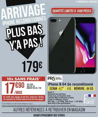 Géant Casino Iphone 8 64 go reconditionné offre
