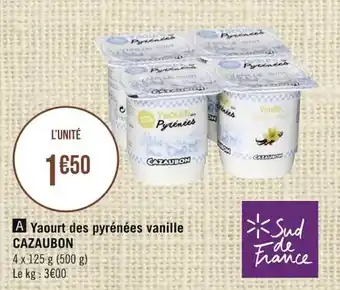 CAZAUBON yaourt des pyrénées vanille